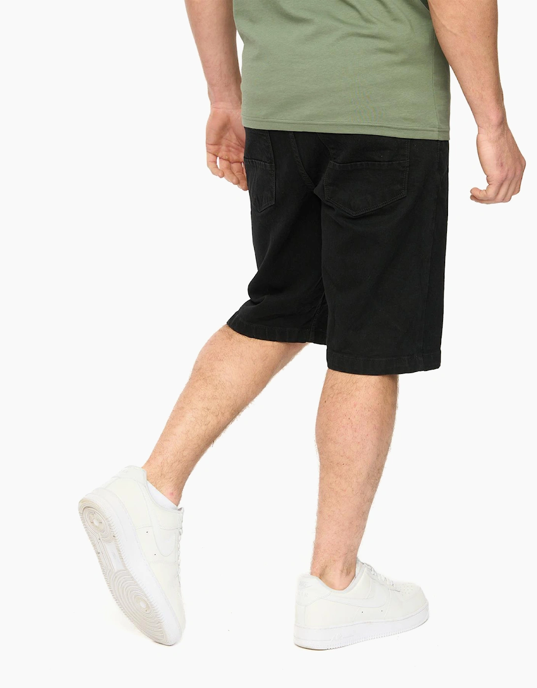 Crosshatch Kamaline Mens Denim Shorts Black Wash
