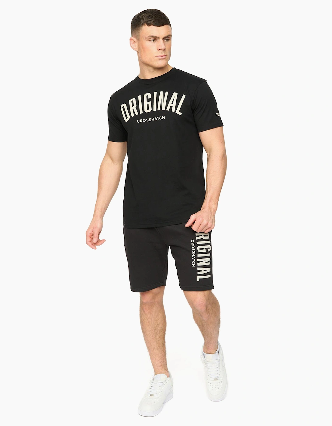 Crosshatch Kensby Mens Jogging Shorts Black