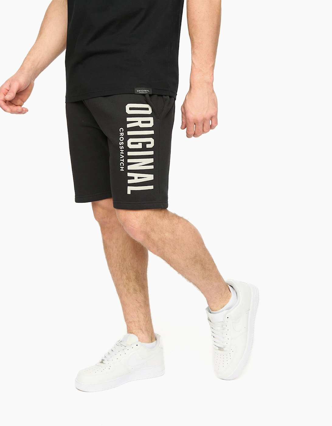 Crosshatch Kensby Mens Jogging Shorts Black
