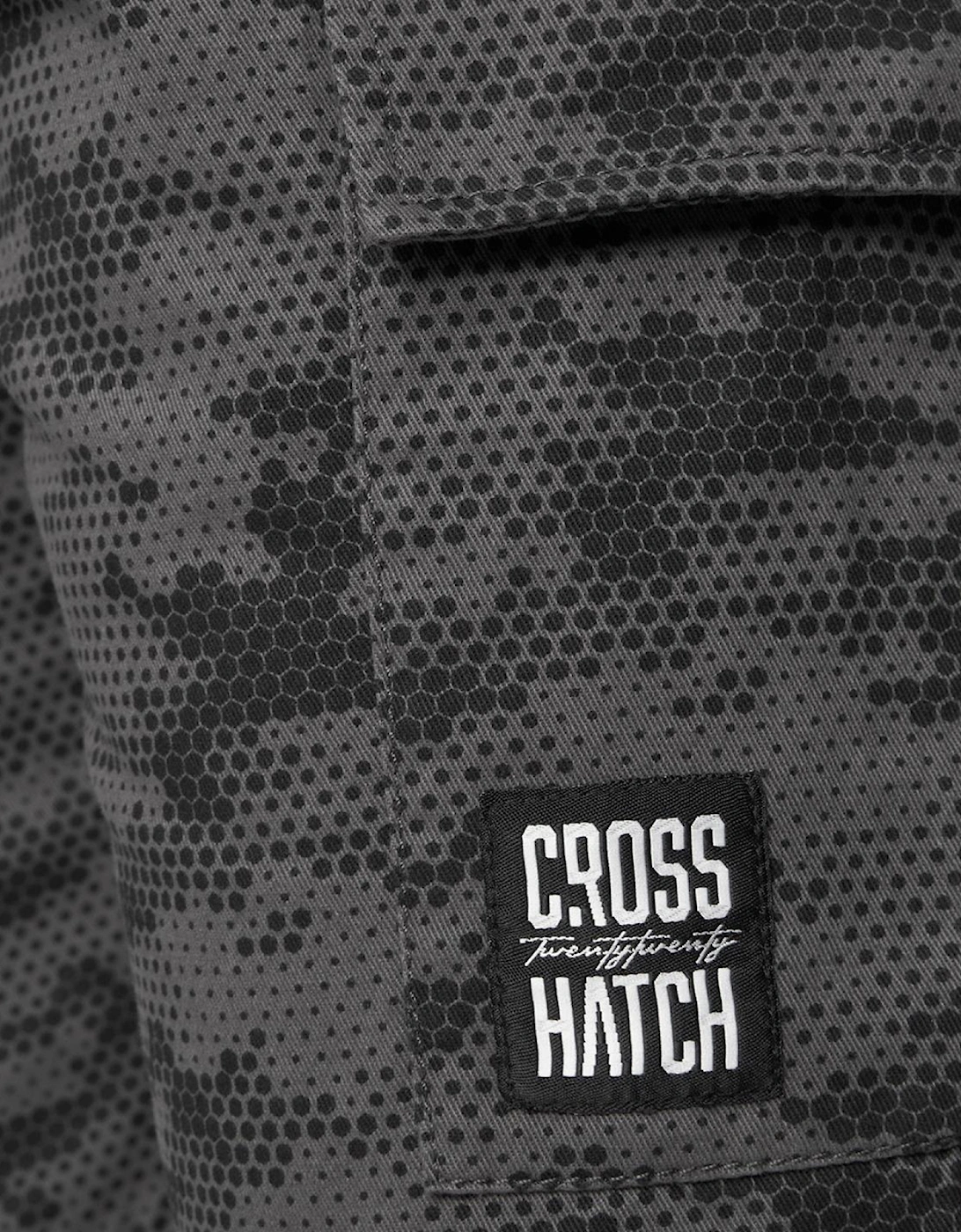 Crosshatch Janscore Mens Elastic Waist Cargo Shorts Dark Grey
