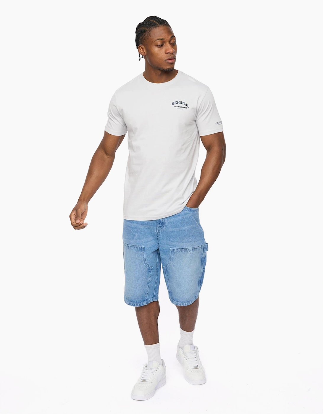 Crosshatch Labstock Mens T-Shirt Light Blue