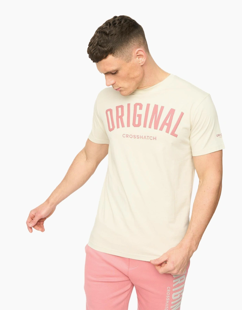 Crosshatch Kensby Mens T-Shirt Neutral / Off White