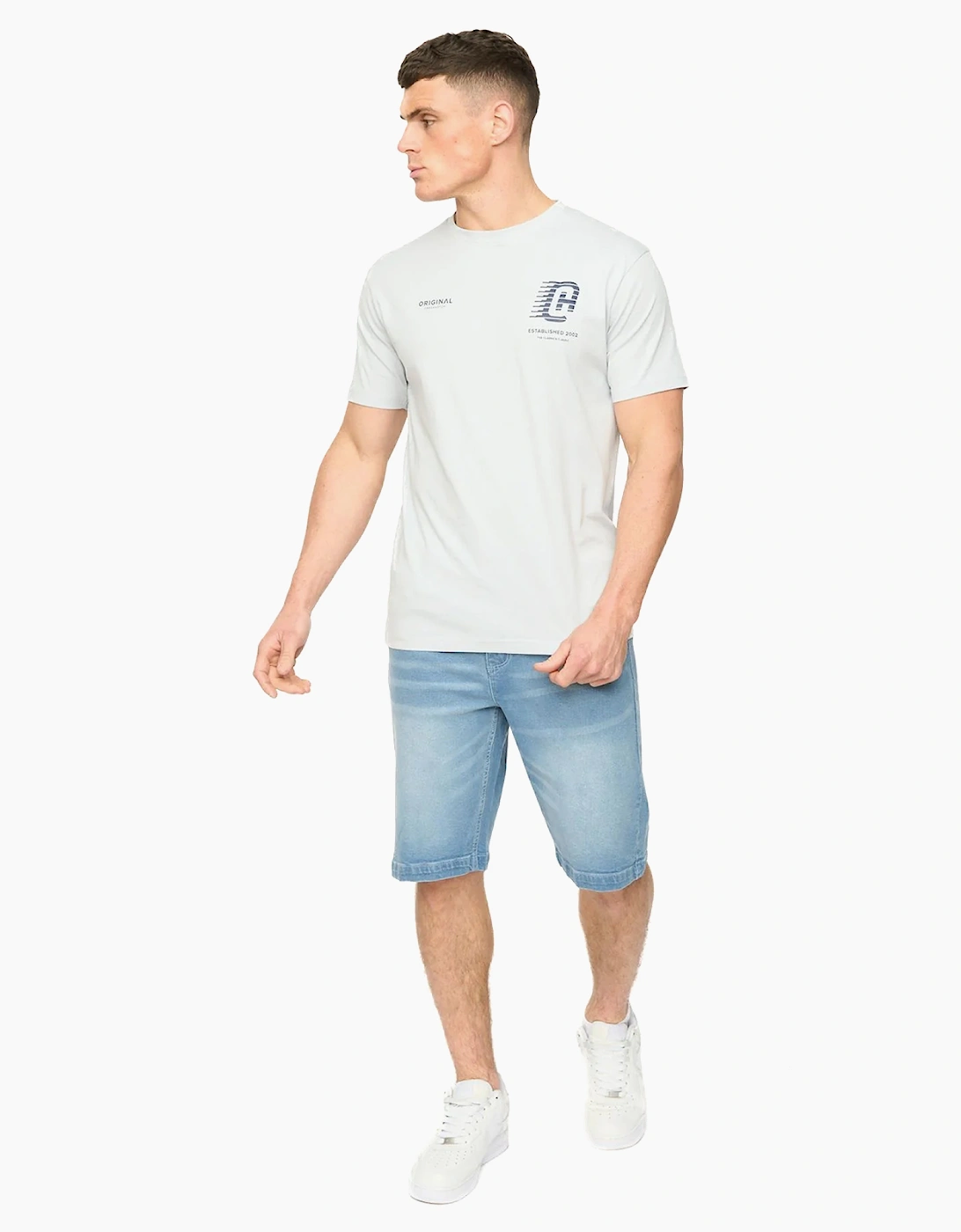 Crosshatch Morville Mens T-Shirt Light Blue