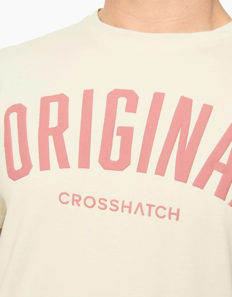Crosshatch Kensby Mens T-Shirt Neutral / Off White