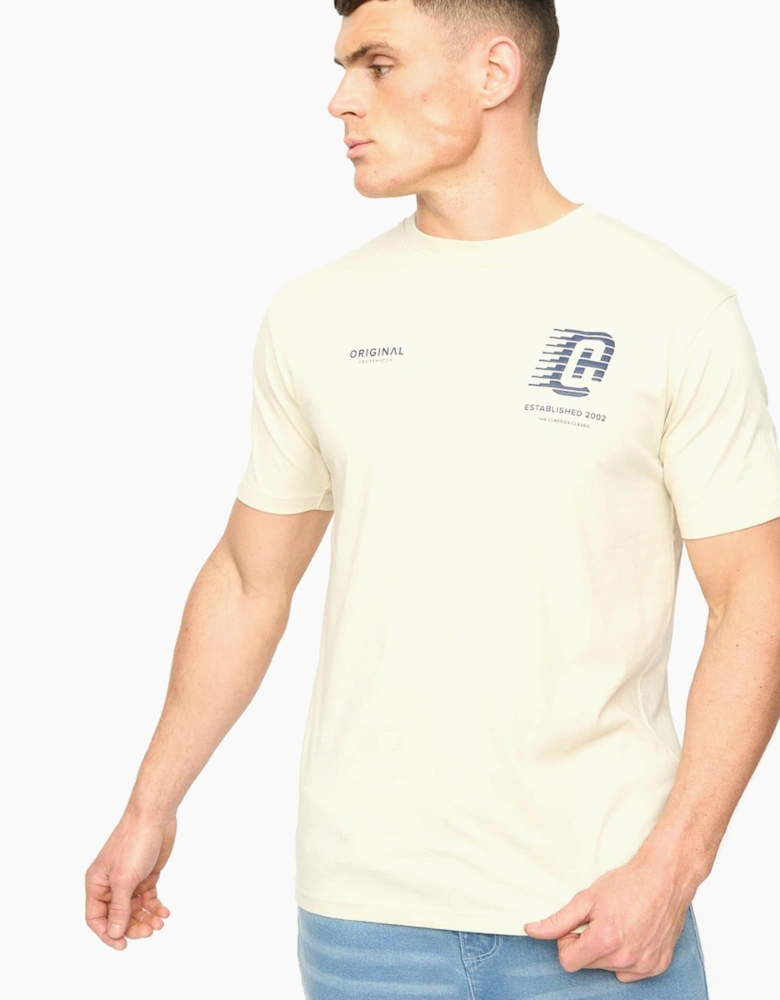 Crosshatch Morville Mens T-Shirt Neutral / Off White