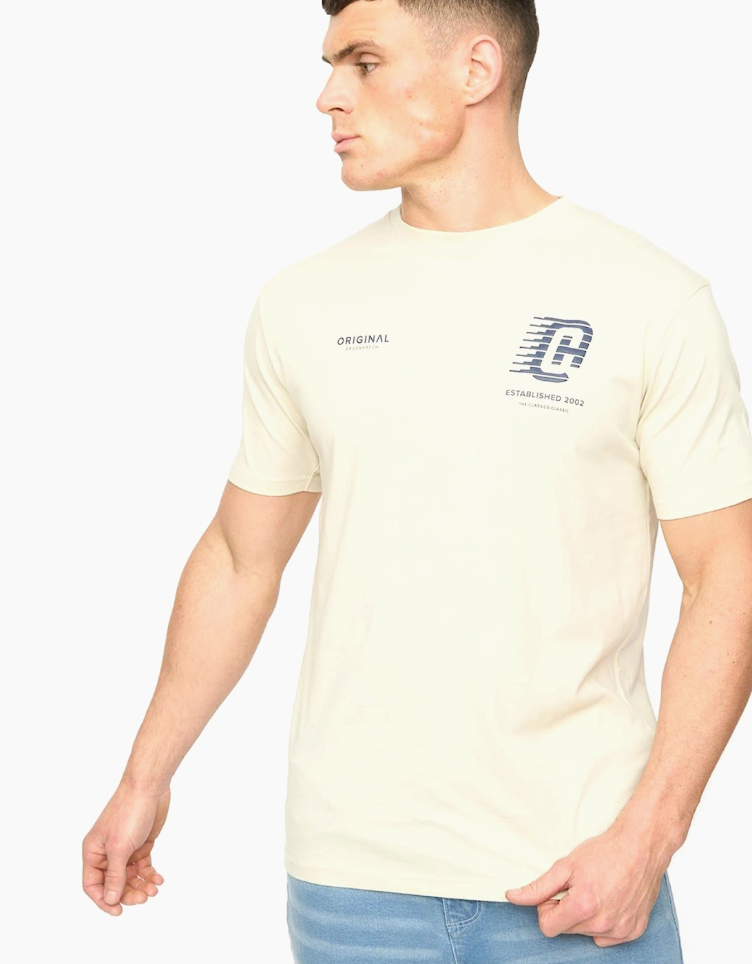 Crosshatch Morville Mens T-Shirt Neutral / Off White
