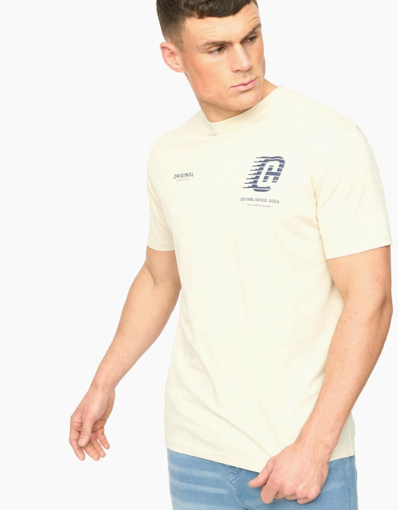 Crosshatch Morville Mens T-Shirt Neutral / Off White