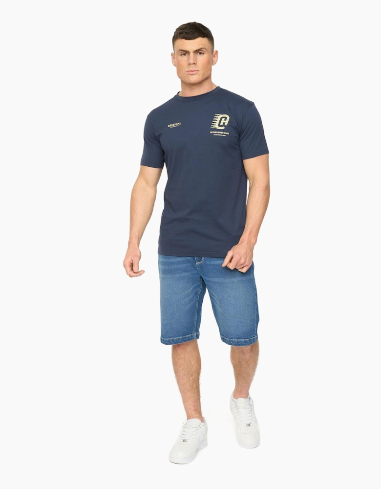 Crosshatch Morville Mens T-Shirt Navy