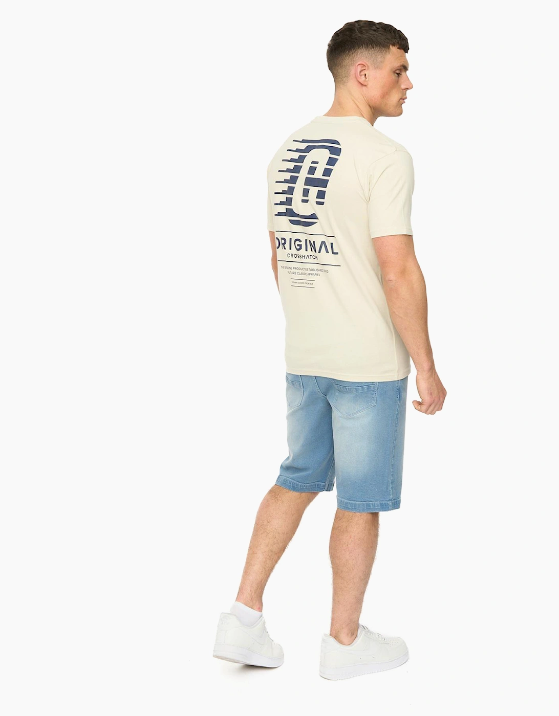 Crosshatch Morville Mens T-Shirt Neutral / Off White