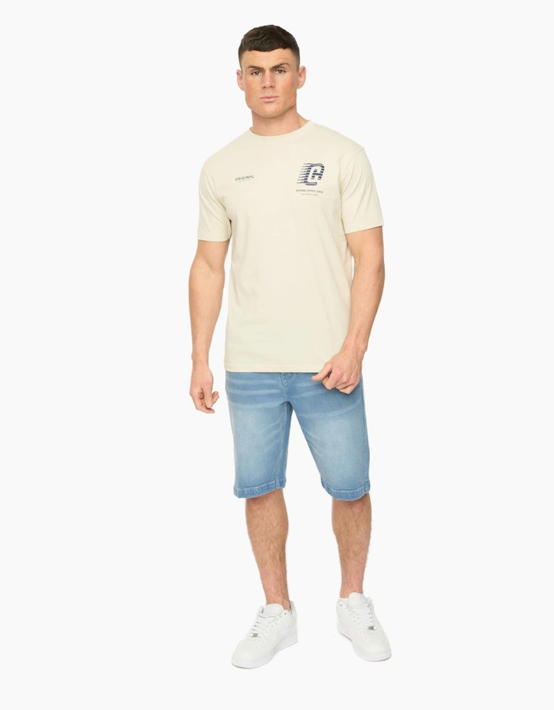 Crosshatch Morville Mens T-Shirt Neutral / Off White