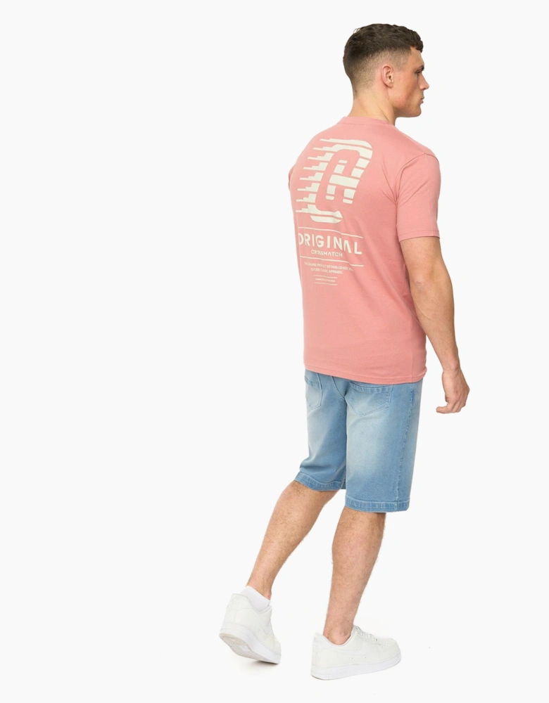 Crosshatch Morville Mens T-Shirt Pink
