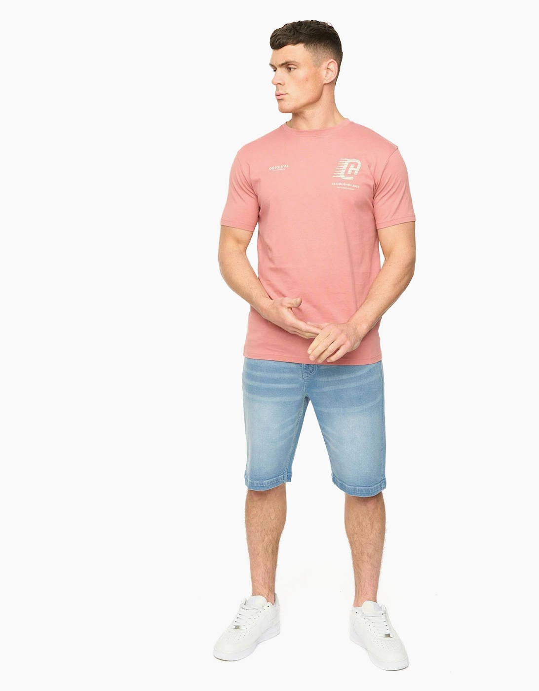 Crosshatch Morville Mens T-Shirt Pink