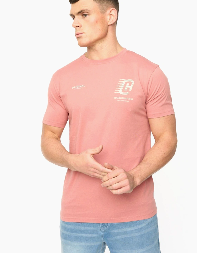 Crosshatch Morville Mens T-Shirt Pink