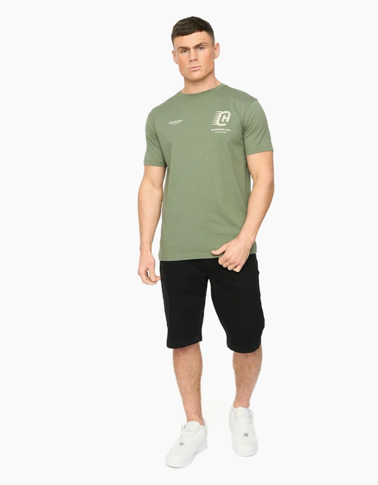 Crosshatch Morville Mens T-Shirt Olive / Green