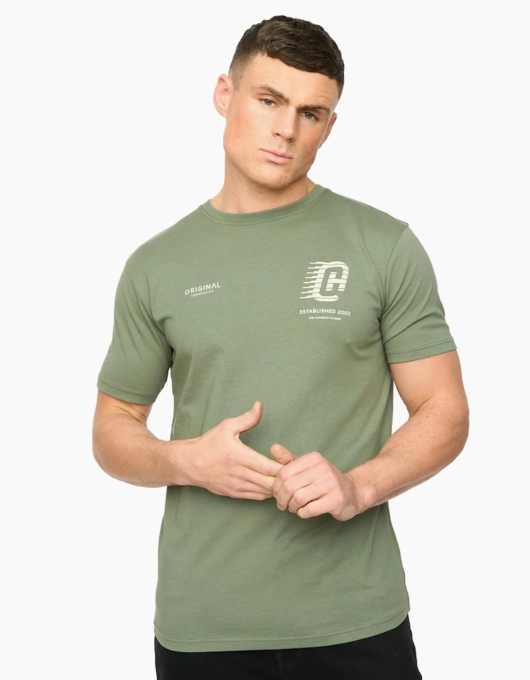 Crosshatch Morville Mens T-Shirt Olive / Green