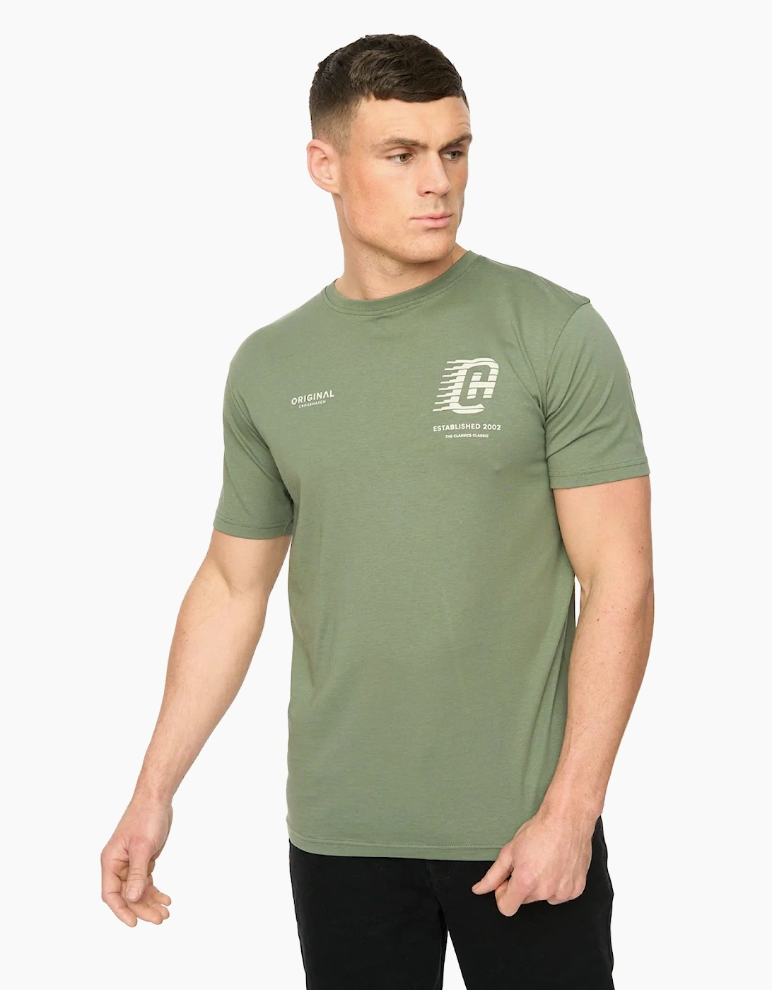 Crosshatch Morville Mens T-Shirt Olive / Green