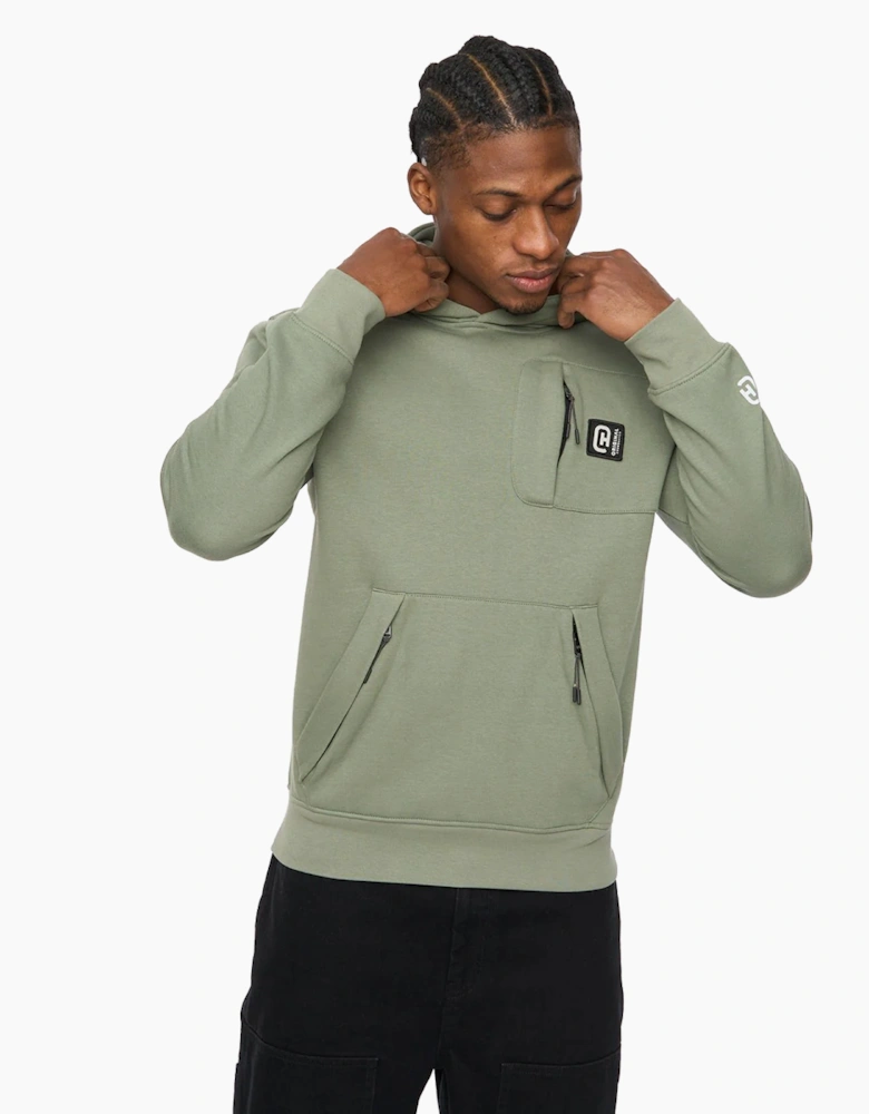 Crosshatch Portville Mens Hoodie Olive / Green