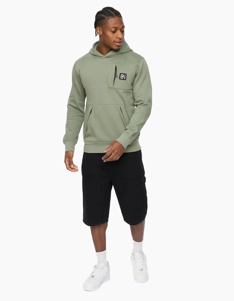 Crosshatch Portville Mens Hoodie Olive / Green