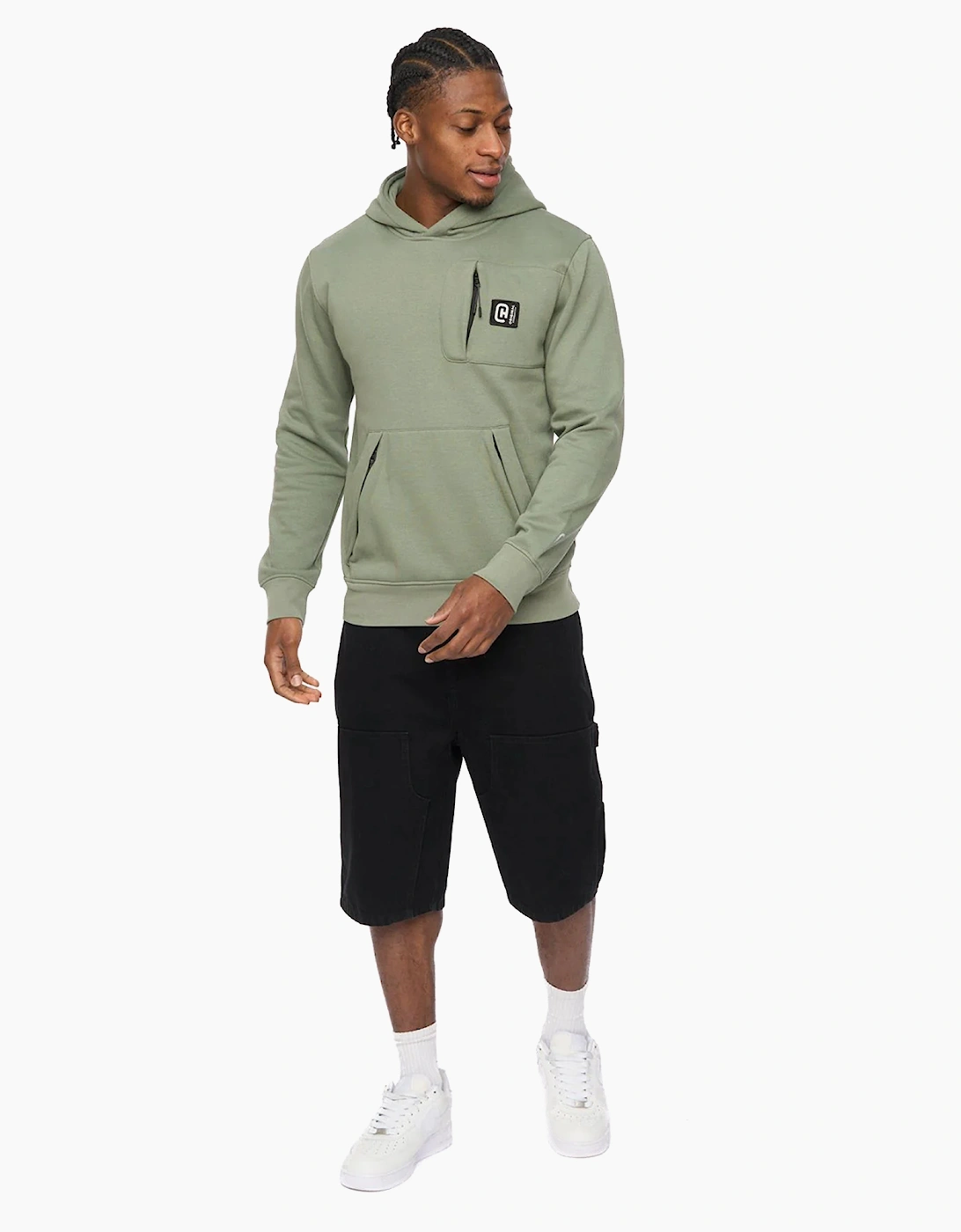 Crosshatch Portville Mens Hoodie Olive / Green