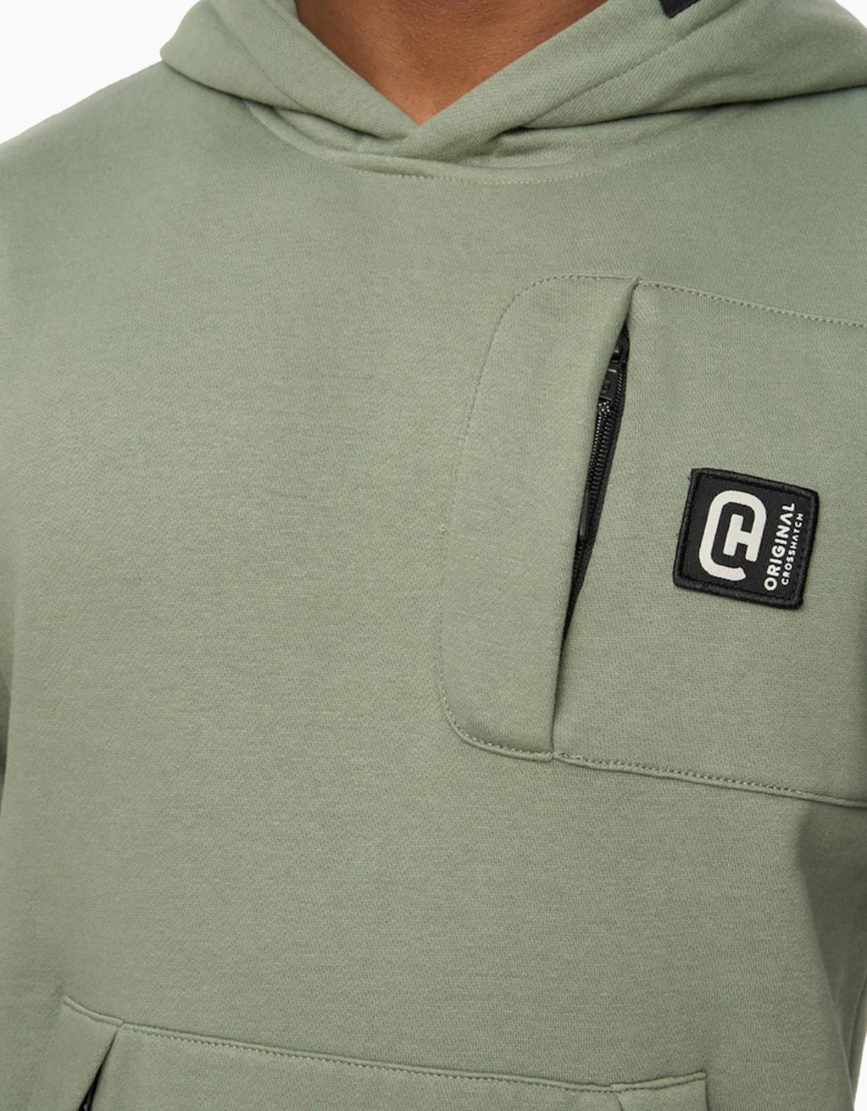 Crosshatch Portville Mens Hoodie Olive / Green
