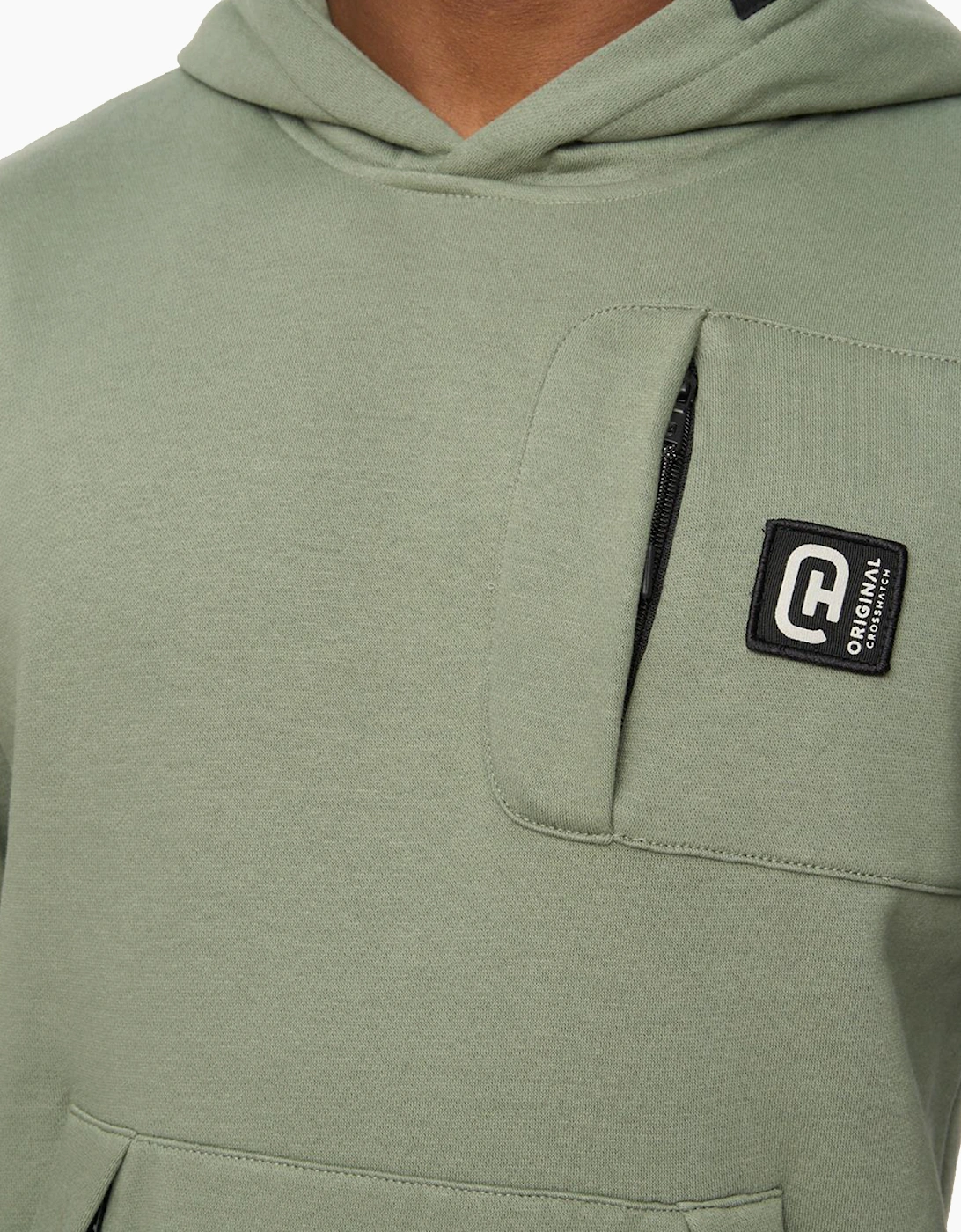 Crosshatch Portville Mens Hoodie Olive / Green
