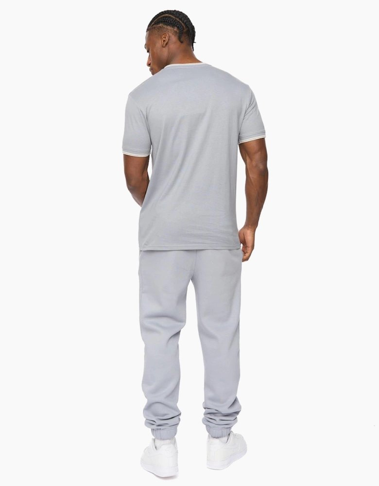 Crosshatch Meece Mens T-Shirt Steel Blue / Grey
