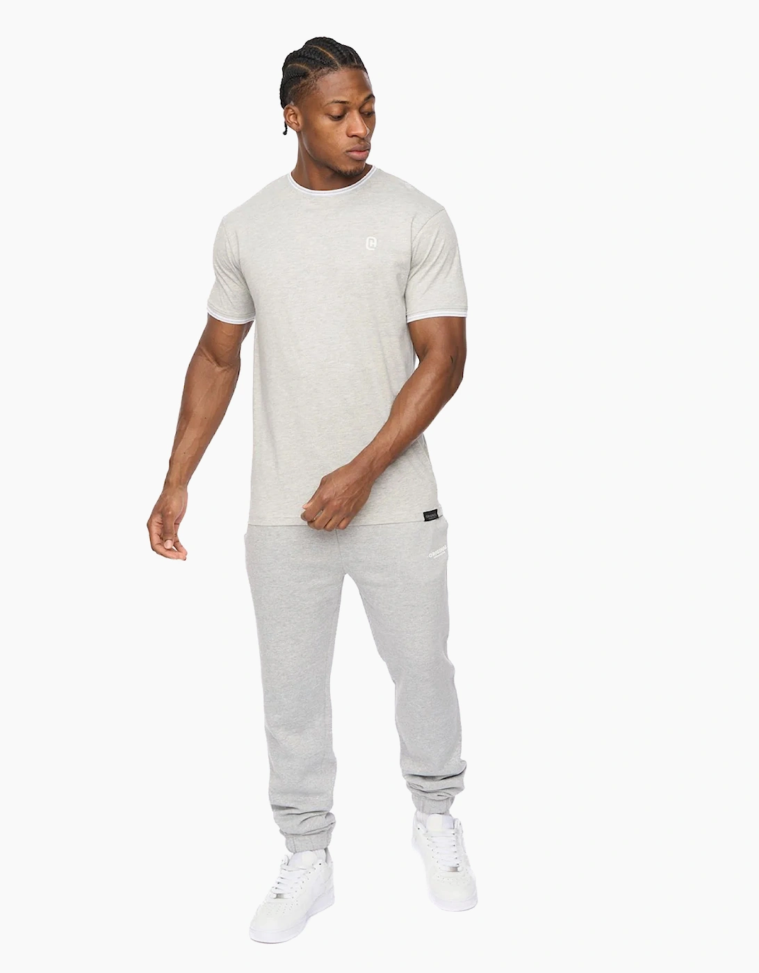 Crosshatch Preece Mens T-Shirt Grey Marl