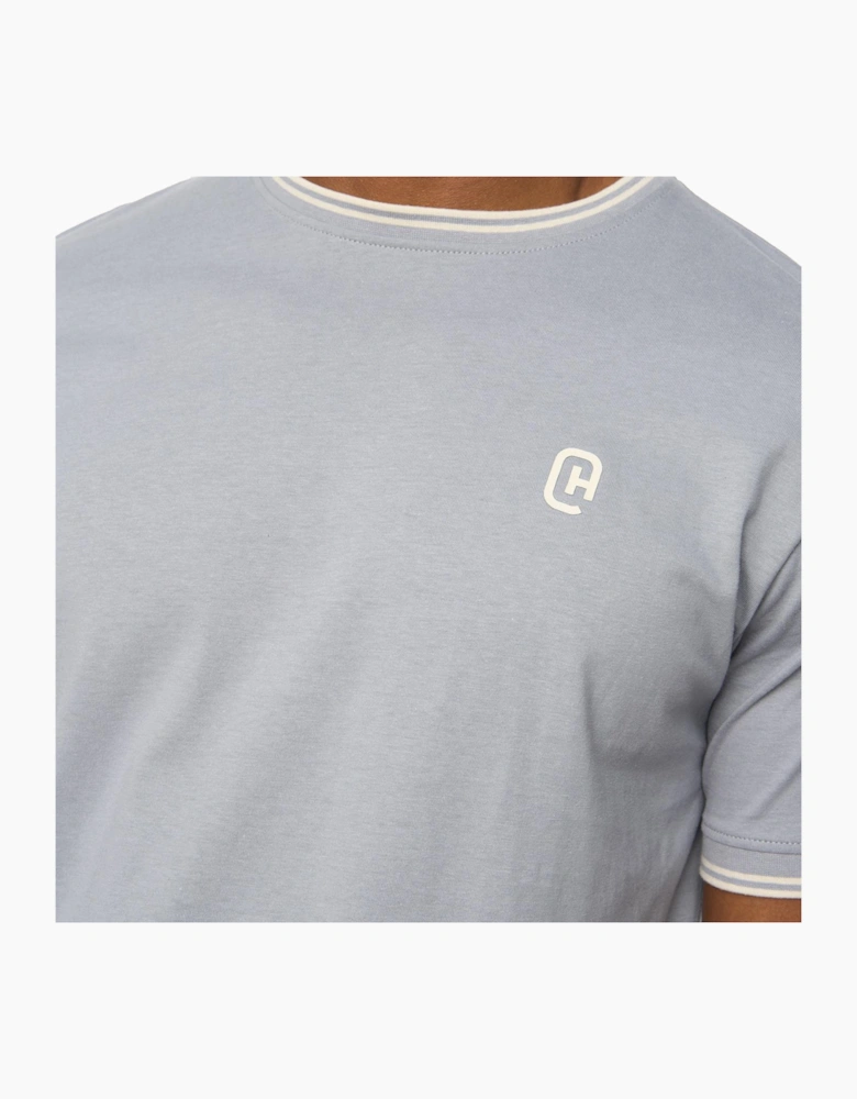 Crosshatch Meece Mens T-Shirt Steel Blue / Grey