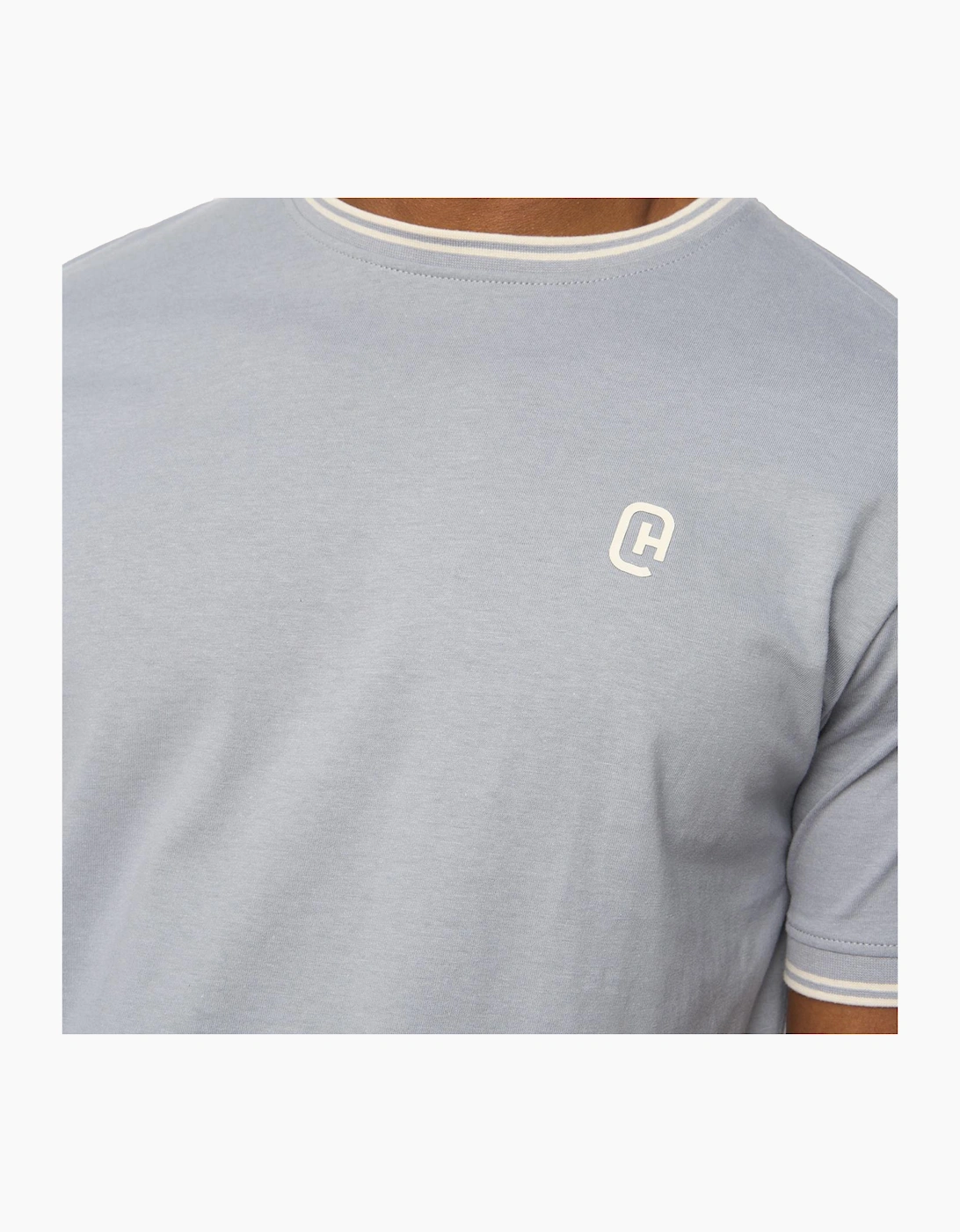 Crosshatch Meece Mens T-Shirt Steel Blue / Grey