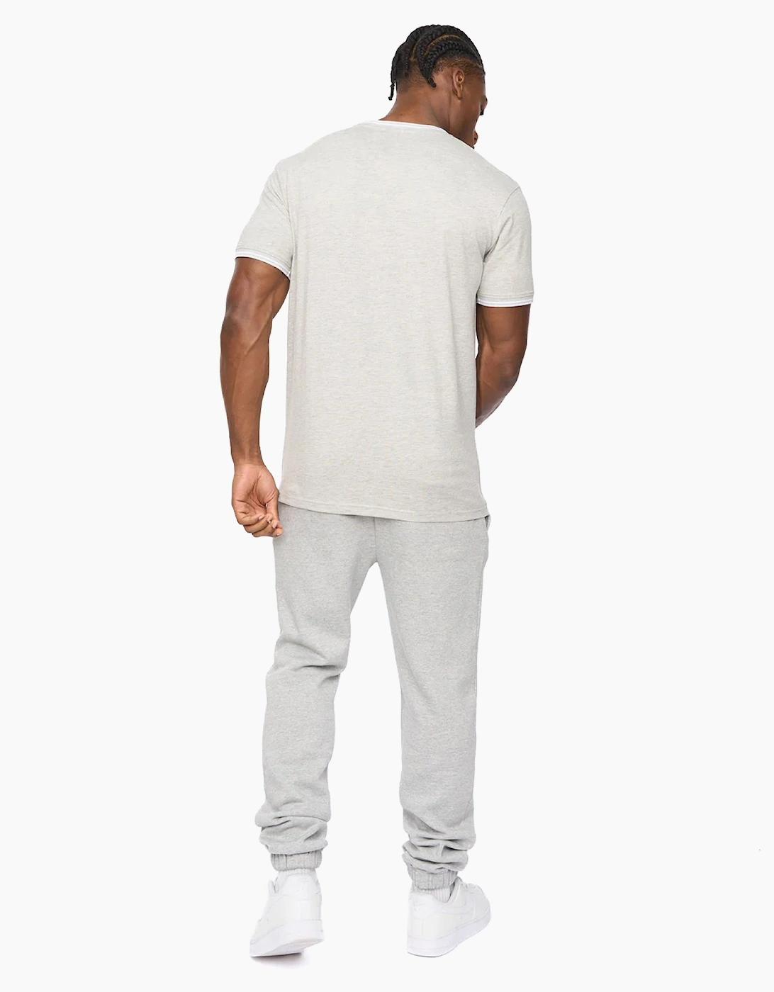 Crosshatch Preece Mens T-Shirt Grey Marl