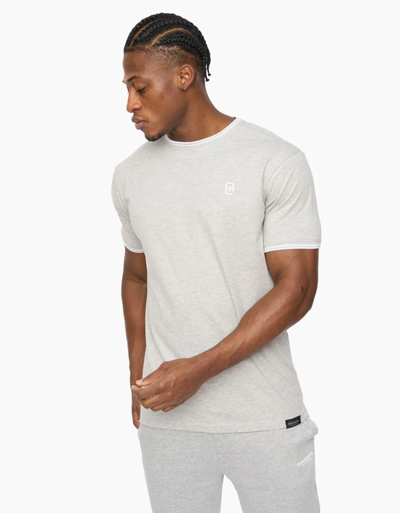 Crosshatch Preece Mens T-Shirt Grey Marl