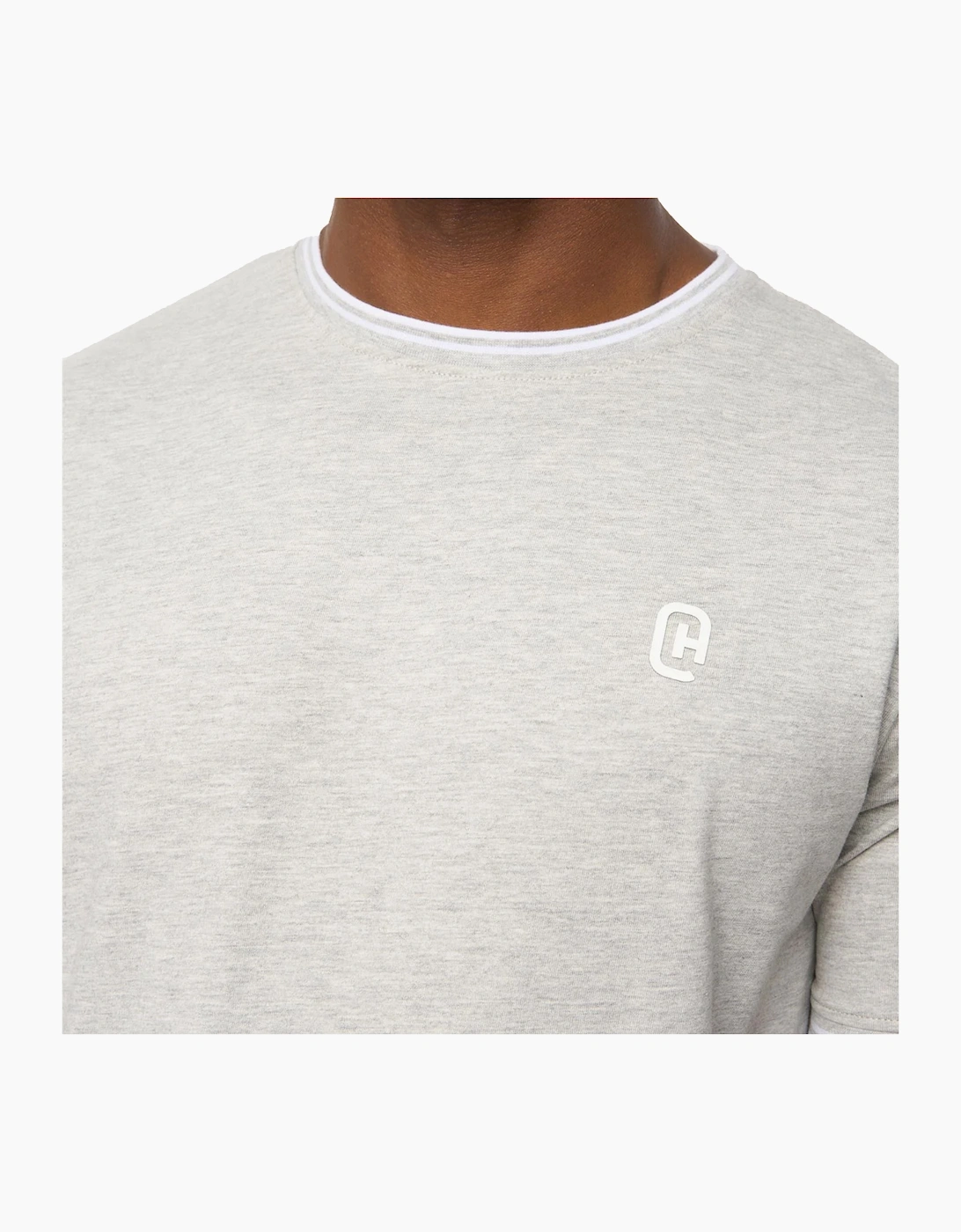 Crosshatch Preece Mens T-Shirt Grey Marl