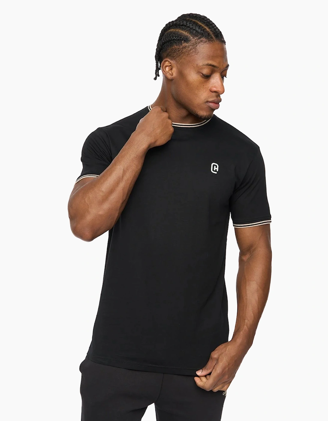 Crosshatch Preece Mens T-Shirt Black
