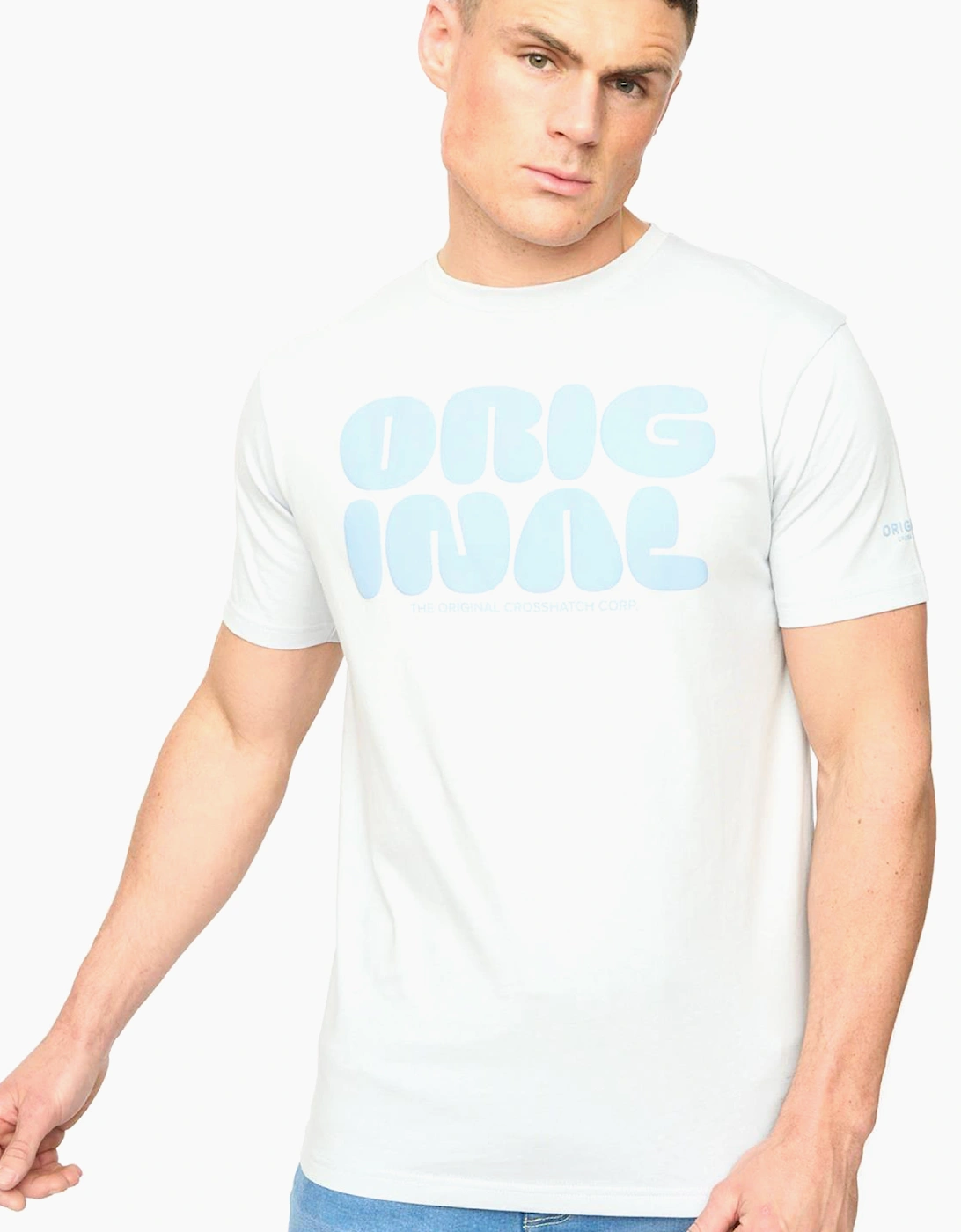 Crosshatch Transflate Mens T-Shirt Light Blue