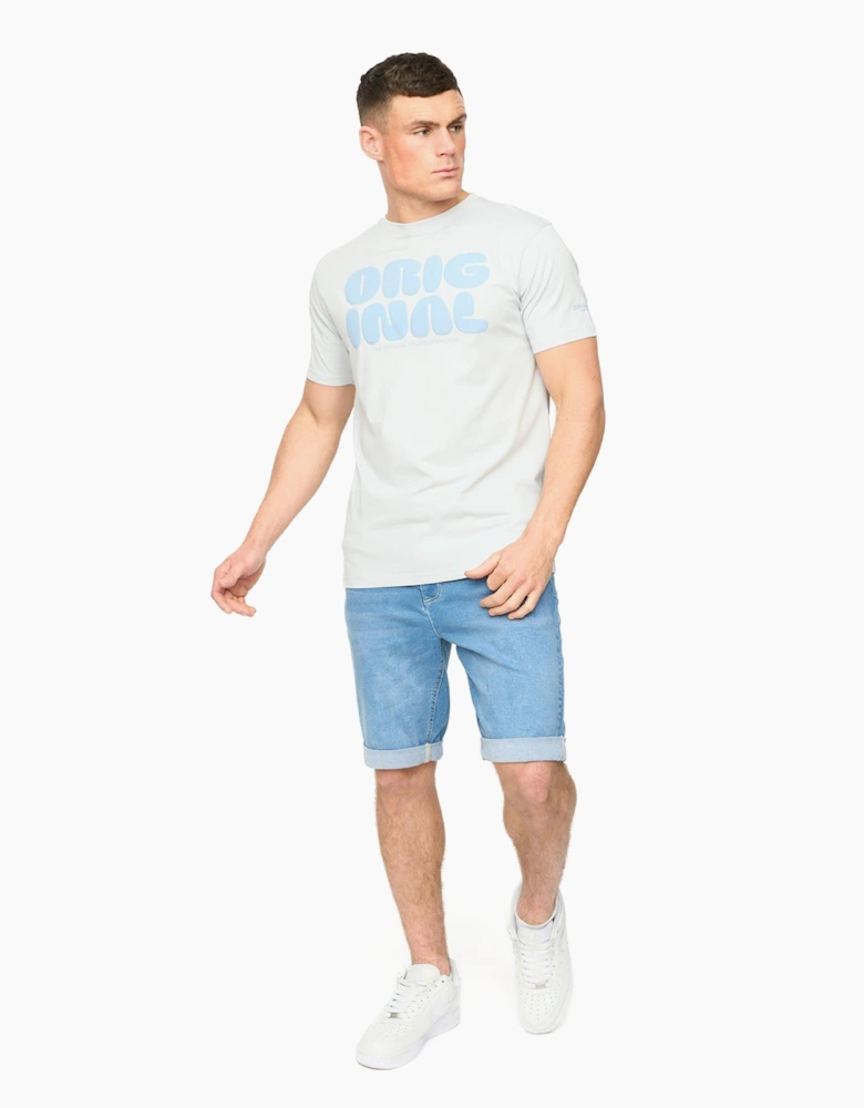 Crosshatch Transflate Mens T-Shirt Light Blue