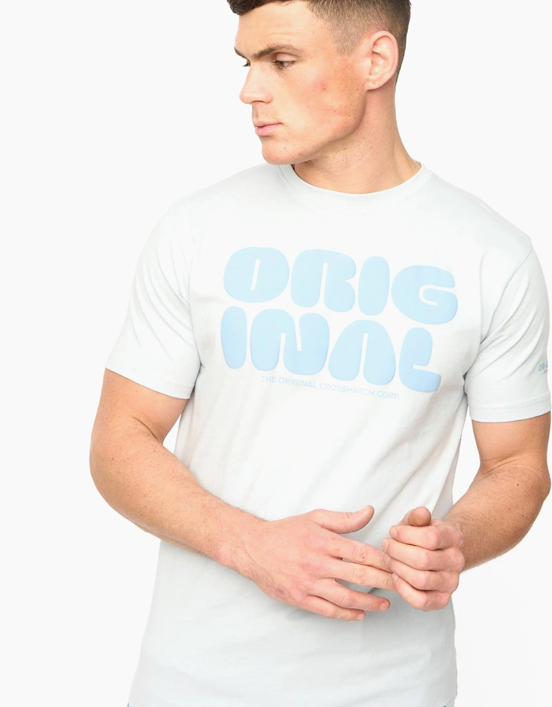 Crosshatch Transflate Mens T-Shirt Light Blue
