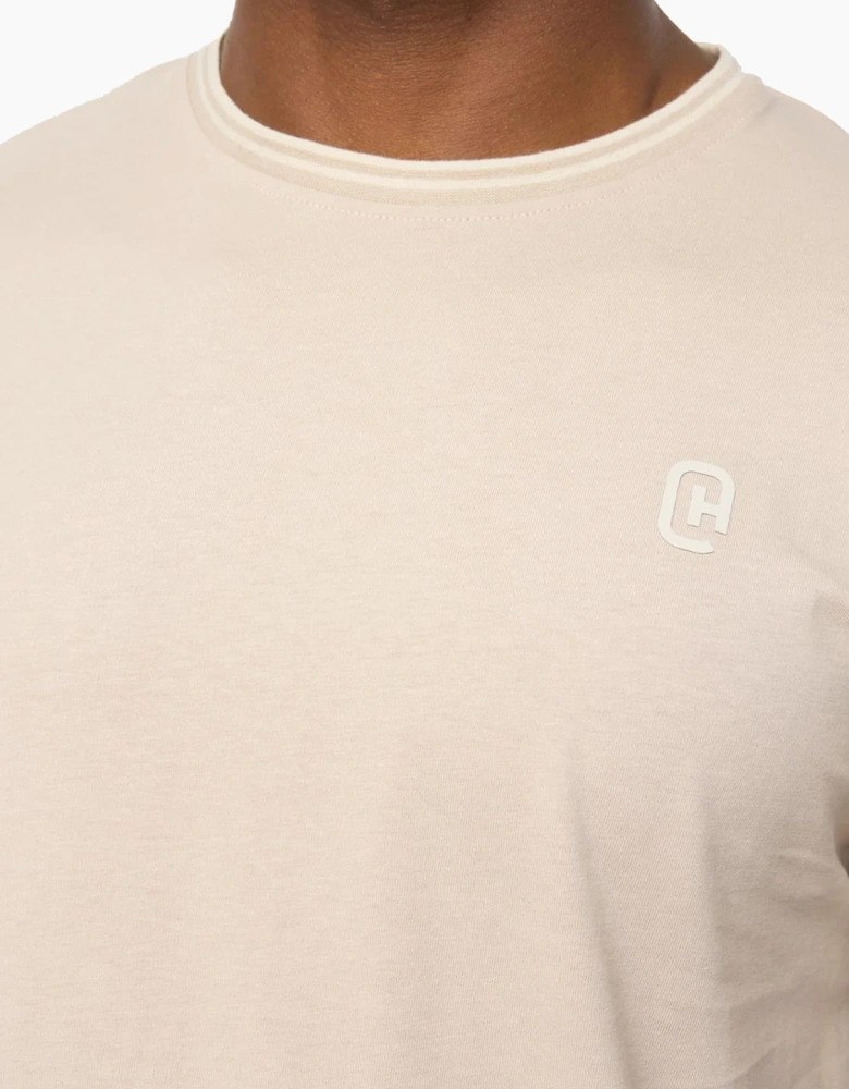 Crosshatch Preece Mens T-Shirt Light Stone / Beige
