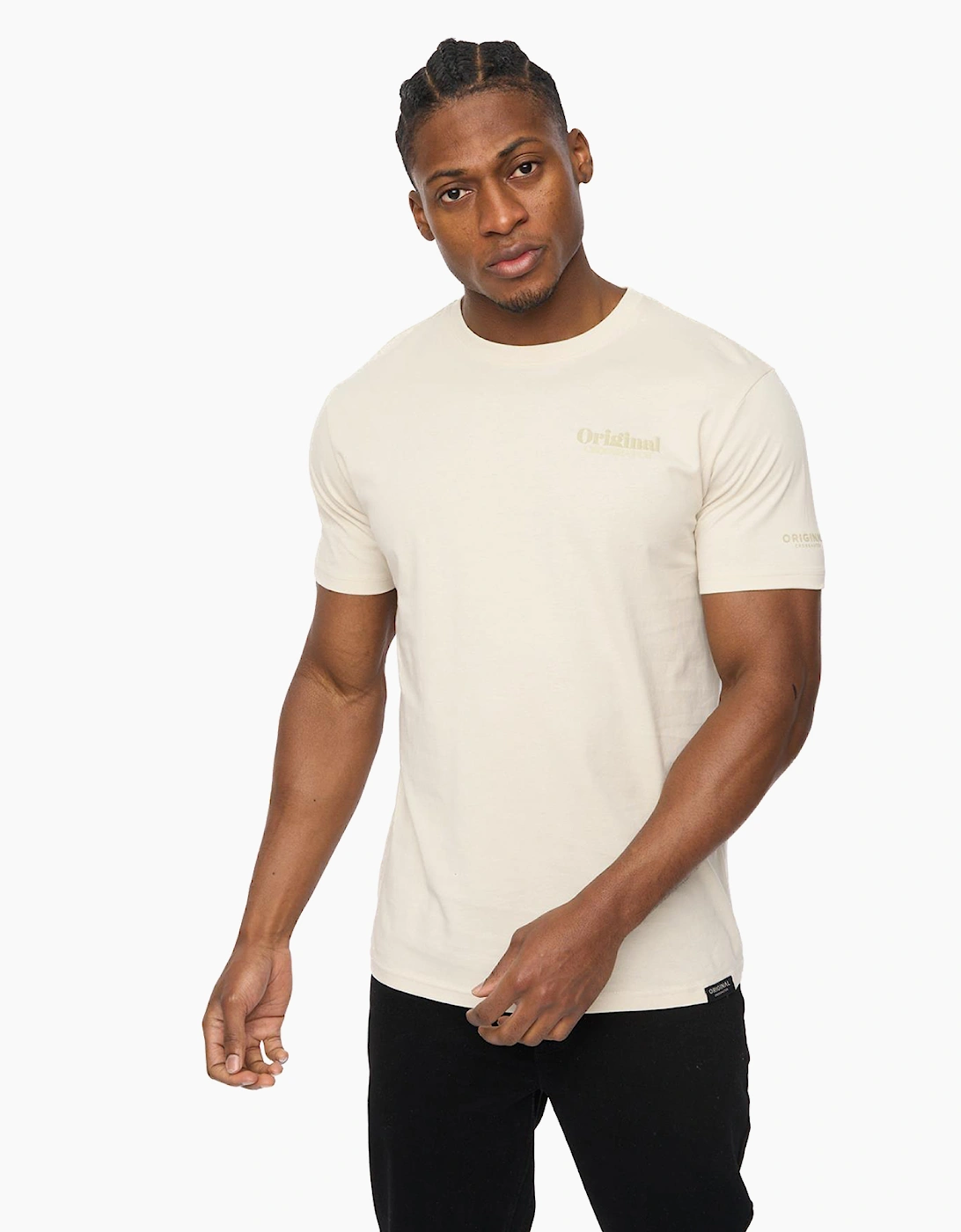 Crosshatch Simtanks Mens T-Shirt Neutral / Off White