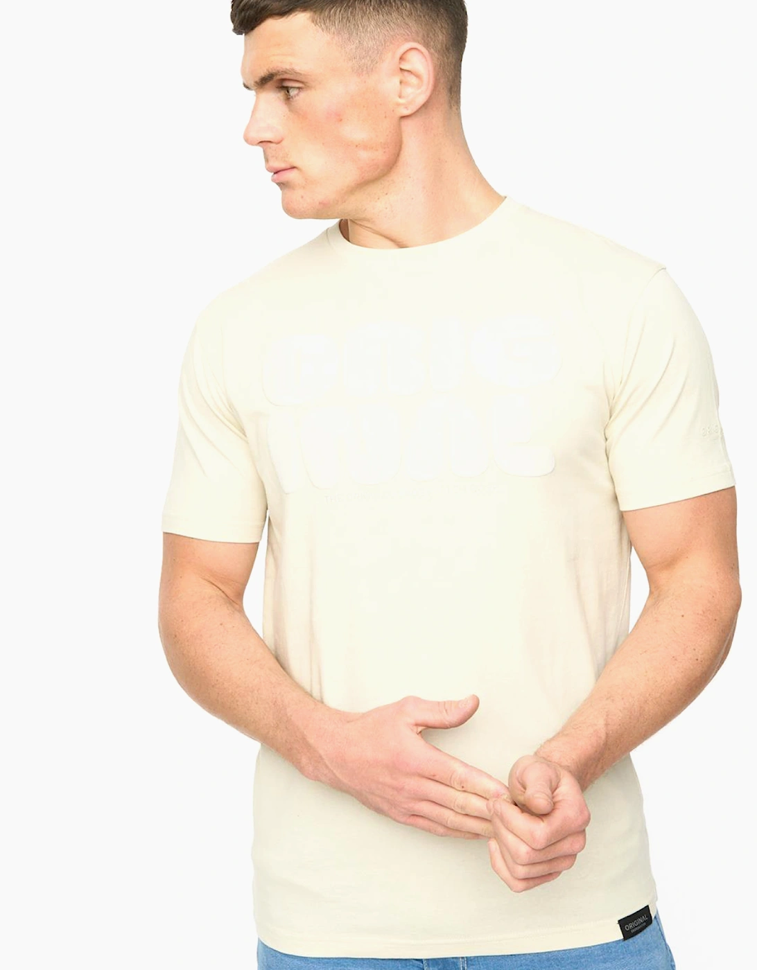 Crosshatch Transflate Mens T-Shirt Neutral / Off White