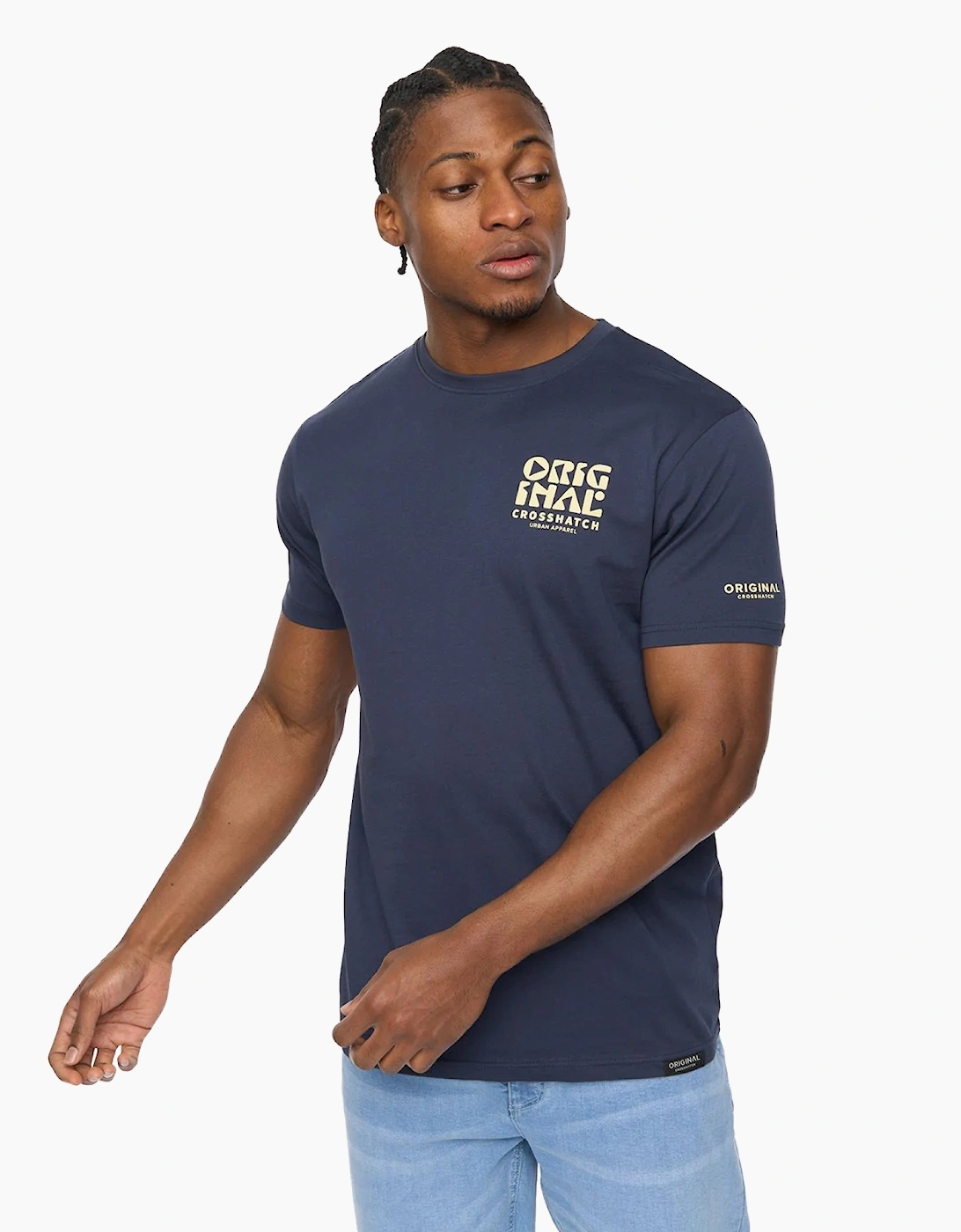 Crosshatch Wellmoores Mens T-Shirt Navy