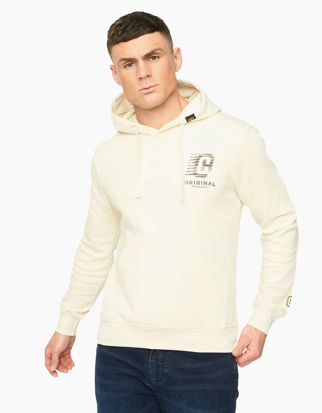 Crosshatch Winchamp Mens Hoodie Neutral / Off White