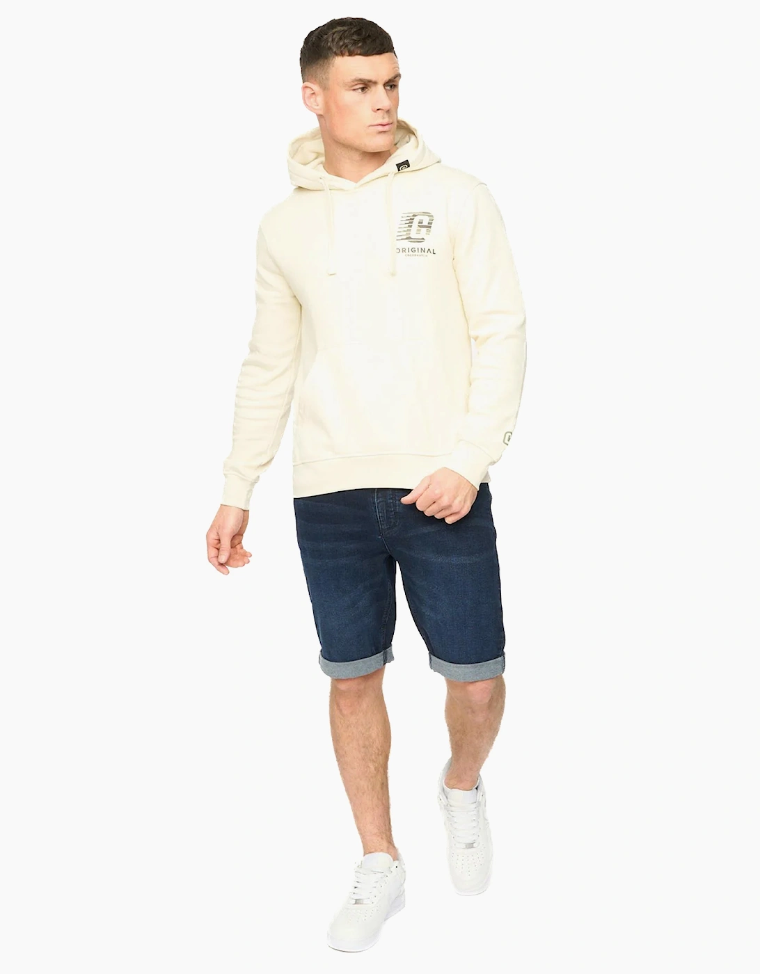 Crosshatch Winchamp Mens Hoodie Neutral / Off White