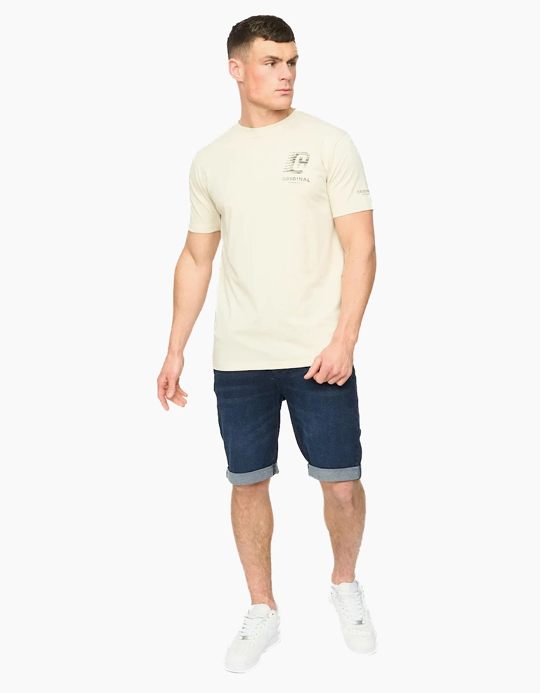 Crosshatch Winchamp Mens T-Shirt Neutral / Off White