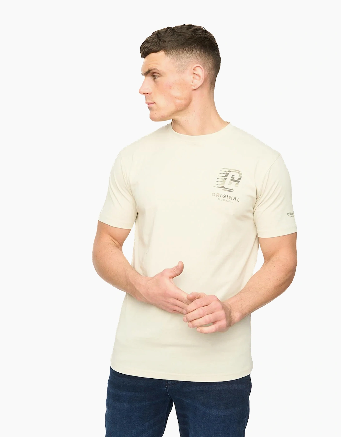 Crosshatch Winchamp Mens T-Shirt Neutral / Off White