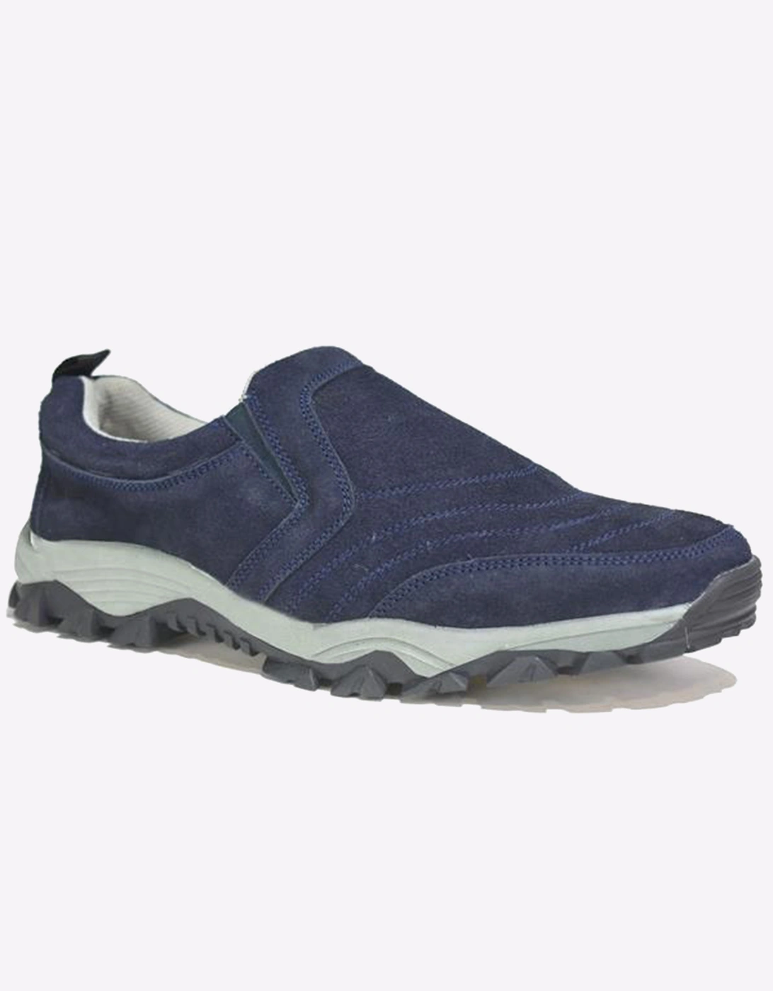 Malin Ben Leather Slip On Trainers Mens Navy Suede
