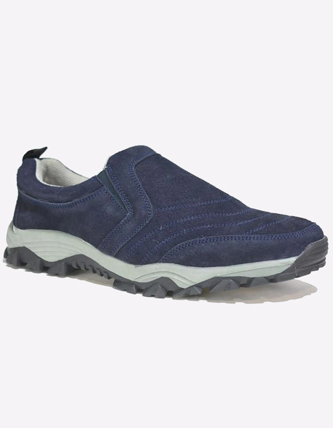 Malin Ben Leather Slip On Trainers Mens Navy Suede