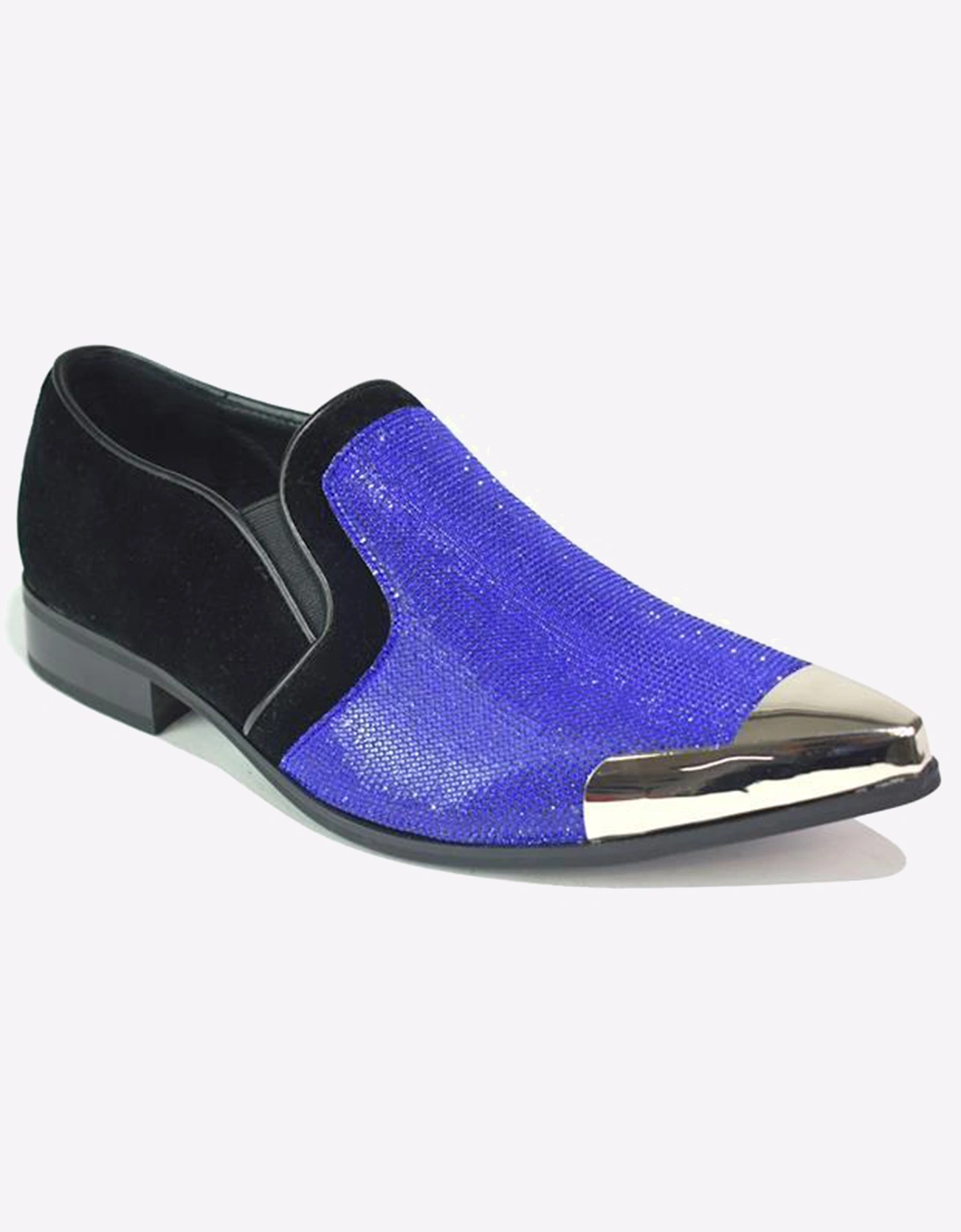 Malin Adrian Sparkling Glitter Party Shoes Mens Royal Blue