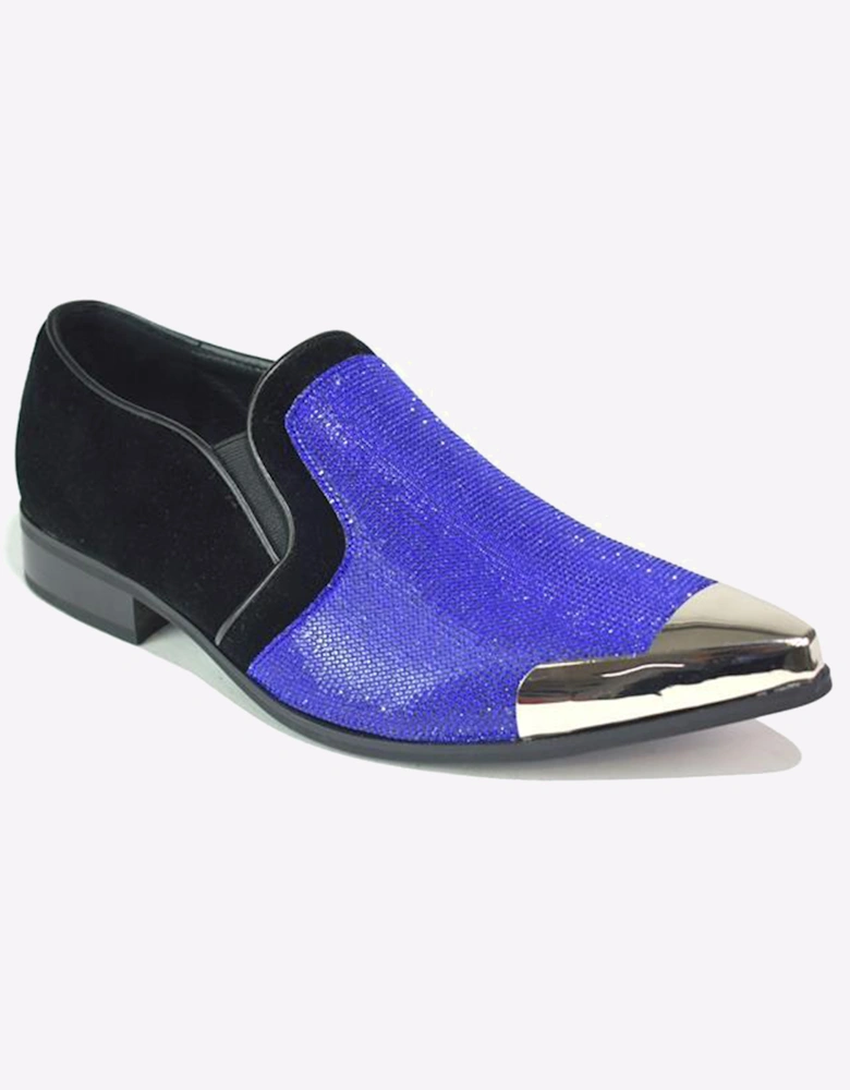 Malin Adrian Sparkling Glitter Party Shoes Mens Royal Blue