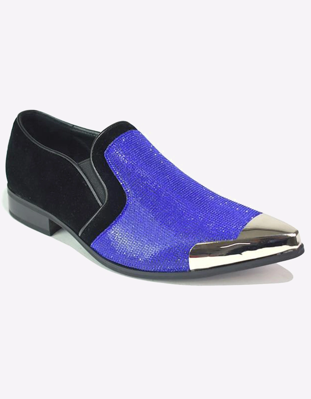 Malin Adrian Sparkling Glitter Party Shoes Mens Royal Blue