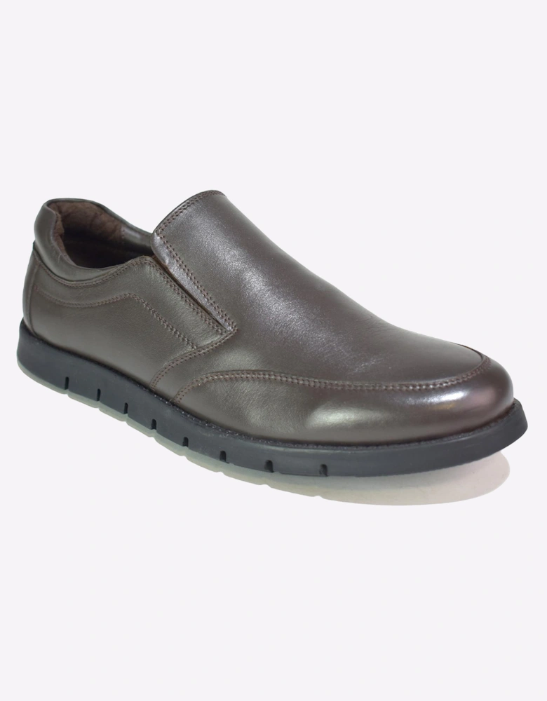 Malin Adonis Leather Comfort Shoes Mens Brown Leather